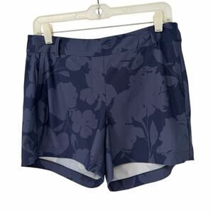 Spanx Sunshine Solutions Blue Floral Performance 4" Shorts Sz Medium